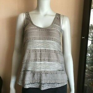 Urban Outfitters Metallic Lace Tank Top